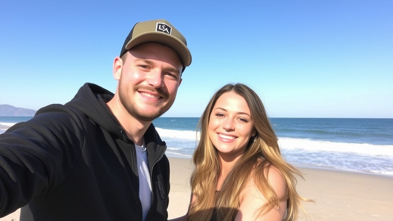 Kessler Walker smiling with his girlfriend during a casual outing