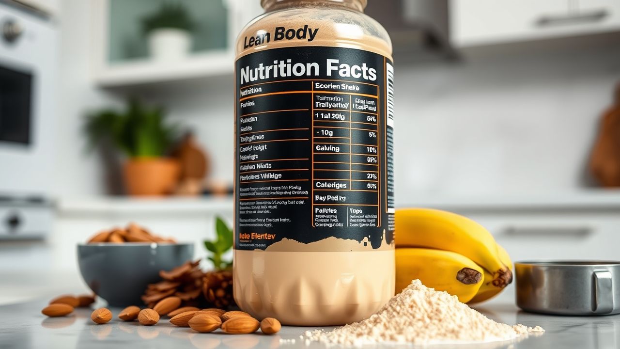 Lean Body Protein Shake nutrition facts label