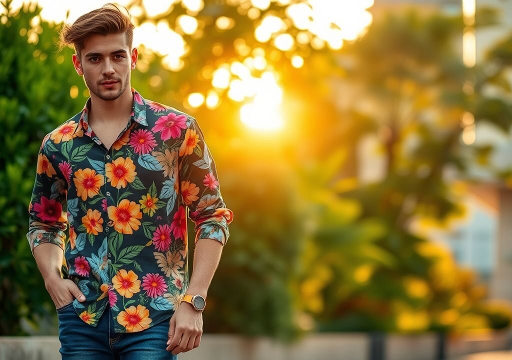 TheSpark Shop Flower Style Casual Men Shirt: Style & Comfort