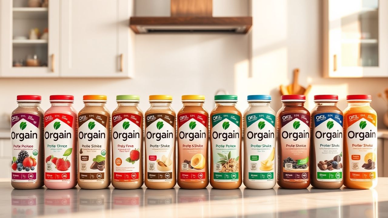 “Variety of Orgain Protein Shake flavors – nutritious organic protein options”