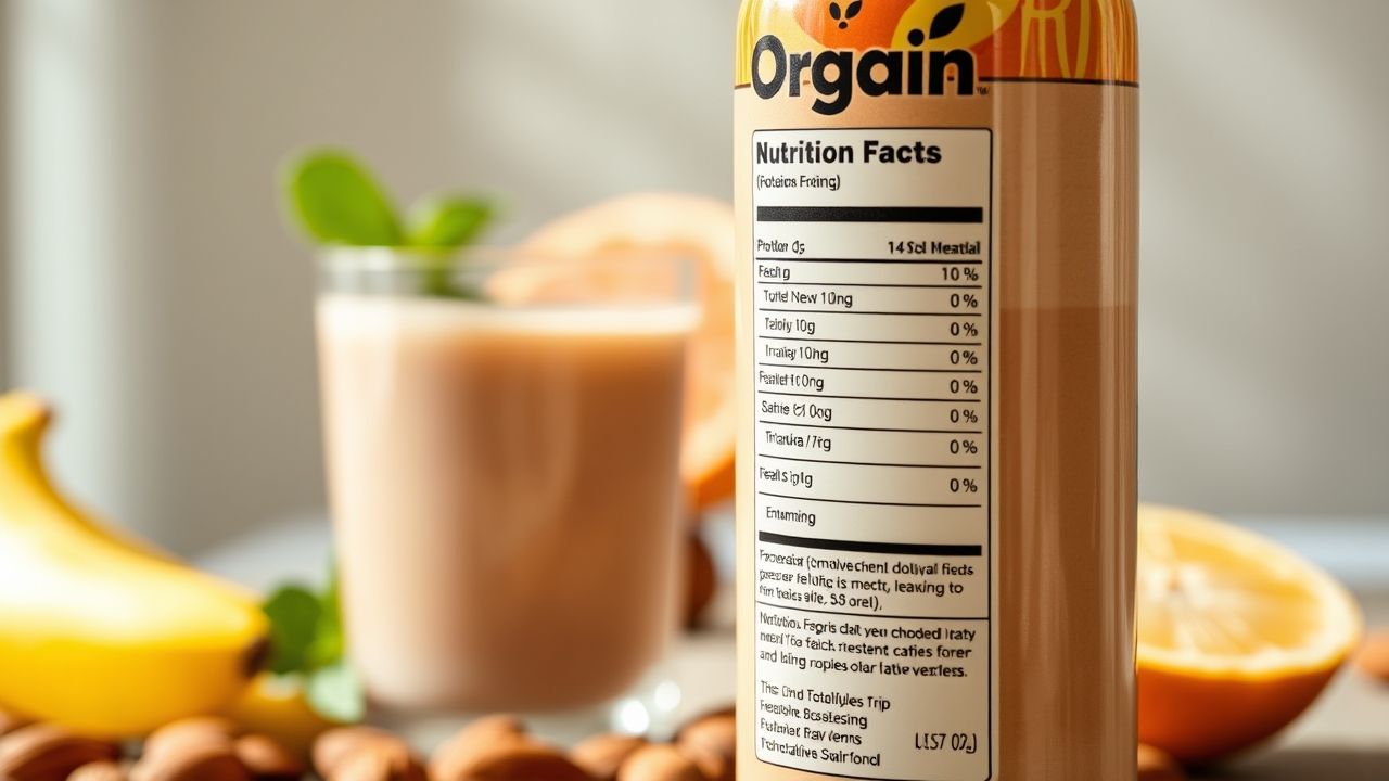 Orgain Protein Shake Nutrition Facts – high protein and low sugar