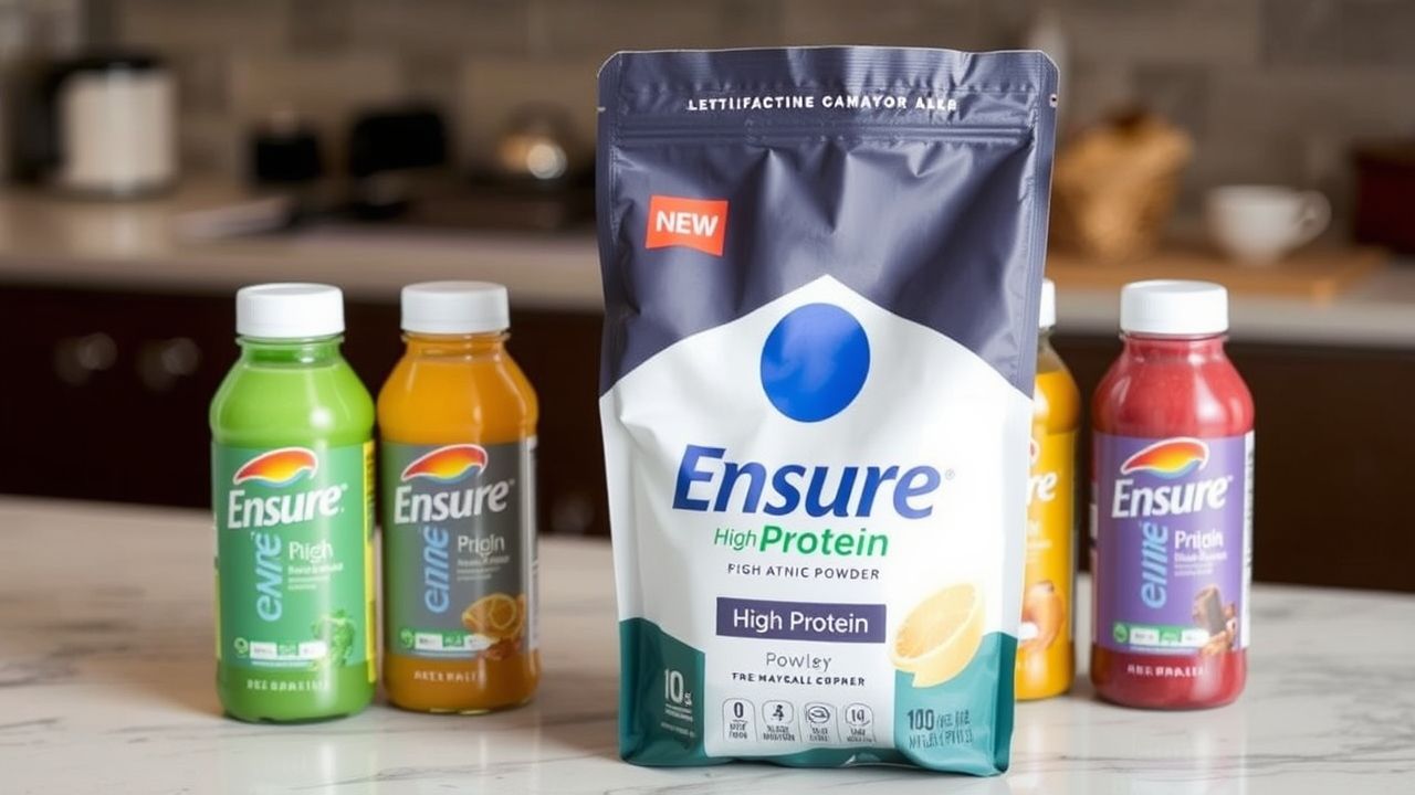 “Assortment of Ensure High Protein Powder and Ensure Drinks in various flavors, showing Ensure Protein Powder Benefits.”