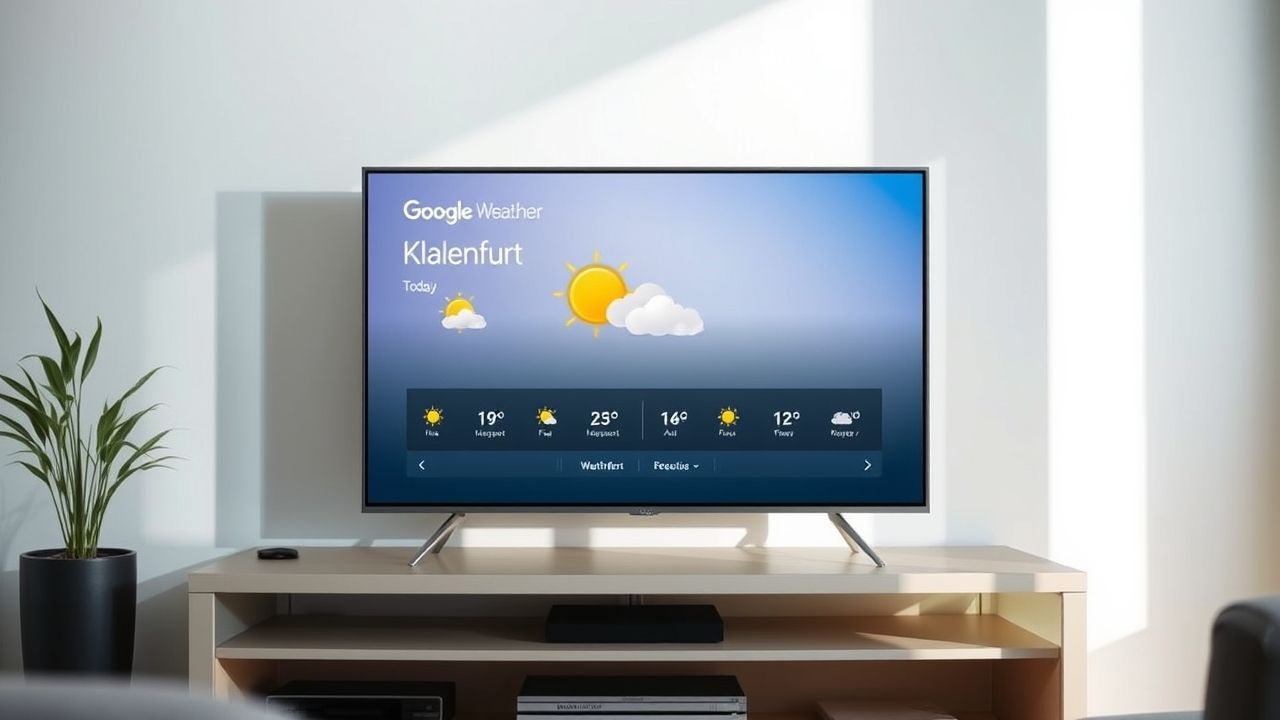 Google Wetter Klagenfurt heute app displaying today’s forecast