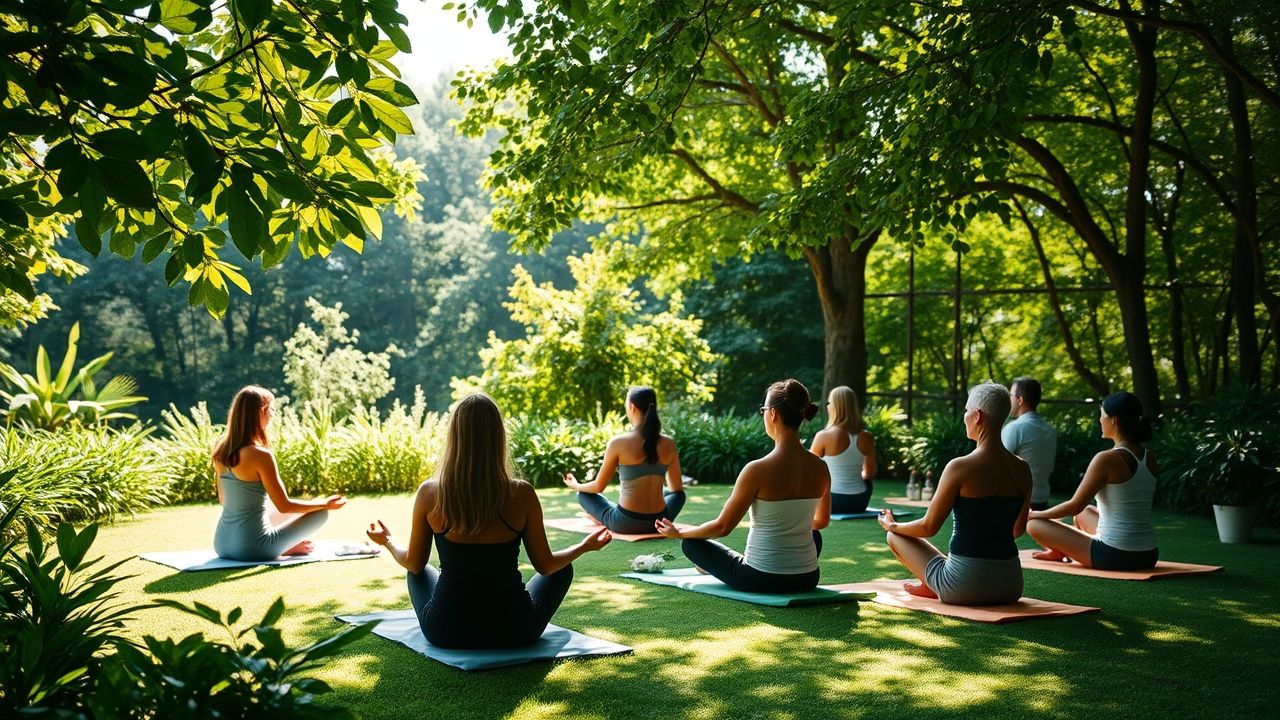 Meditation session promoting mental wellness through WellHealthOrganic Fitness.