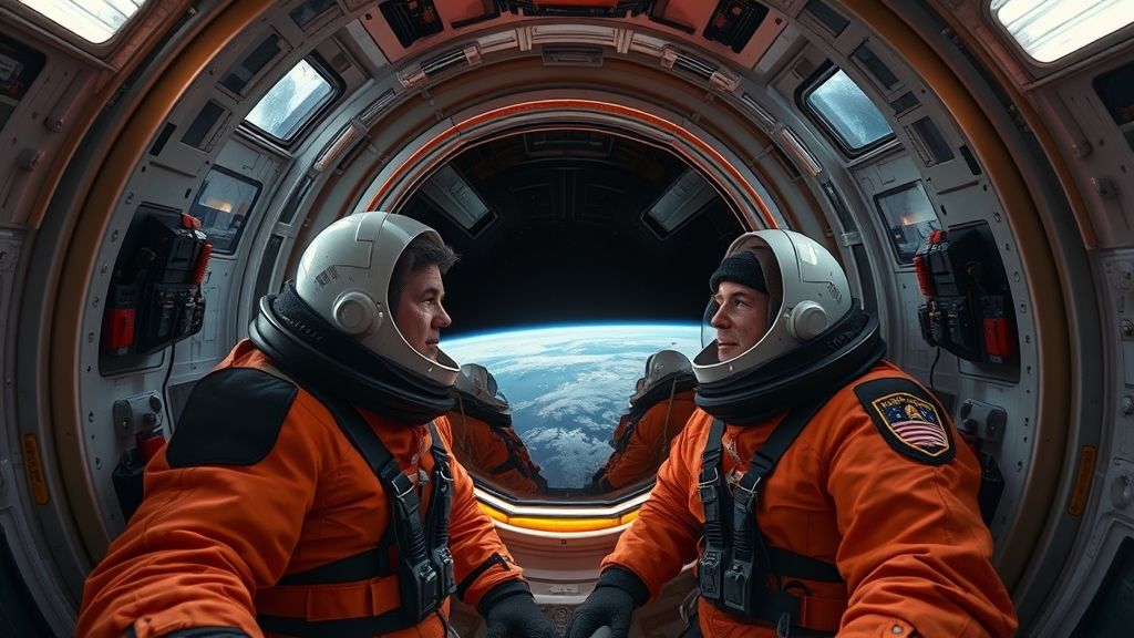 Cliff and David in Beyond the Sea Black Mirror facing isolation inside their spacecraft.